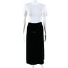 Pre-owned|Escada Womens Zip Back Solid Wool Flare Maxi Skirt Black Size 38