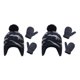 thumbnail image 1 of sweethay Gorro Conjunto de guantes Diseño de orejeras Gorros para niños con patrones de dinosaurios Dibujos animados con elasticidad gris azulado S 1-2 ans 2Conjunto, 1 of 6