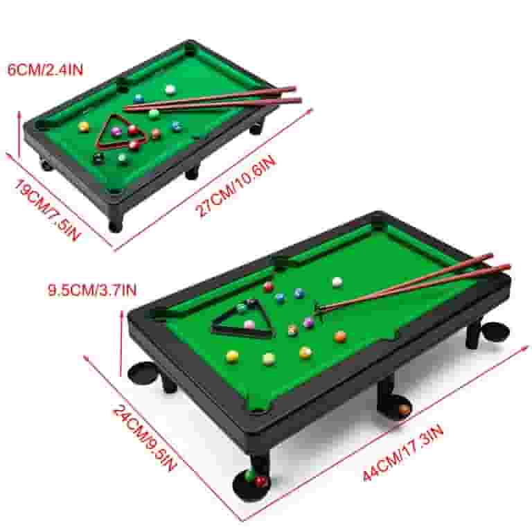 Mini Table De Billard Portable SKJJL - Jeu De Billard Miniature Avec 2 Queues Et 16 Boules Pour Enfants Et Adultes