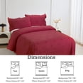 thumbnail image 4 of Beartech Solid Color Quilt Set KING Size Wine-colored Embroidery Bedspread Coverlet Microfiber Bedding Lightweight Reversible Set,Soft Bedding for All Seasons, 4 of 6