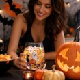 thumbnail image 5 of VAIFTILNO Halloween Decorations Halloween Printed Stemless Glass Cup. Spooky Witch Ghost Crow Clear Stemless Wine Glass For Party Drinks, 5 of 7