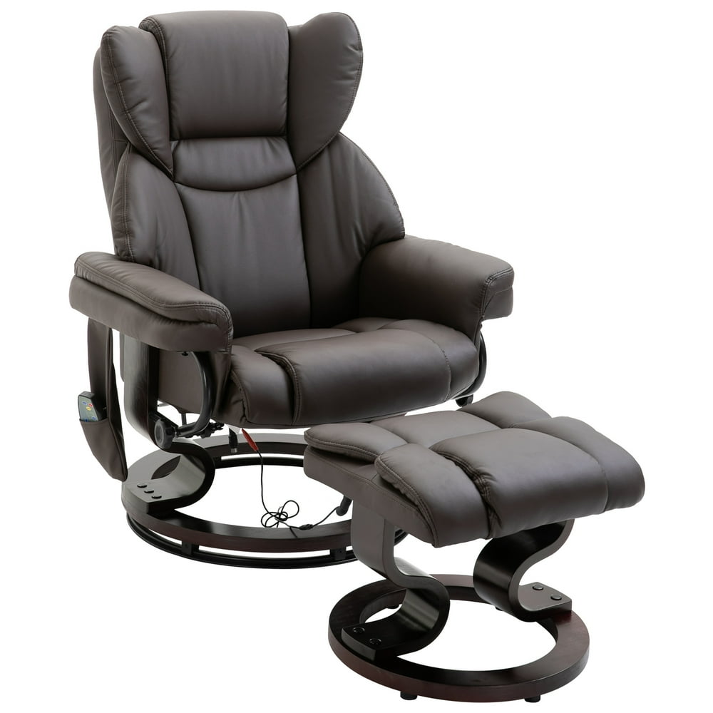 Massage Recliner Chair with Footrest, 10 Vibration Levels, Faux Leather