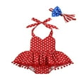 thumbnail image 1 of Tenue de 4 Juillet pour Nouveau-Née Fille, Barboteuse Rayée, Robe, Ensemble, Combinaison, 1 of 5