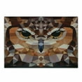 thumbnail image 1 of Geometric Cutting Board, Mosaic Owl Head in Linked Angled Triangle Forms Retro Style Funk Boho Design, Decorative Tempered Glass Cutting and Serving Board, Small Size, Orange Brown, by Ambesonne, 1 of 1