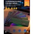 thumbnail image 6 of Wireless Keyboard and Mouse Combo, Backlit Typewriter Keyboard with Round Keys, Magnetic Wrist Rest & Phone Holder, Rechargeable 2.4GHz Set for Mac, Windows, PC – Black, 6 of 9