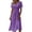 03-Purple, variant on Ecqkame Summer Dresses for Women V Neck Short Sleeve Empire Waist Tummy Control Casual Long Dress Lightweight Flowy Vacation Dress Yellow L