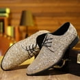 thumbnail image 4 of Men's Formal Dress Shoes Glliter Shiny Business Loafer (Gold 42), 4 of 5