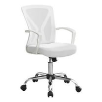 Monarch Specialties Office Chair, Swivel, Ergonomic, Armrests, Computer Desk, Work, White Mesh