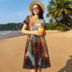 thumbnail image 4 of Disketp Sunshine Flower Meditating Cat para Vestido de Manga Corta para Mujeres, Vestidos de Verano para Mujeres, Casual y Holgado para la Playa, 4 of 6
