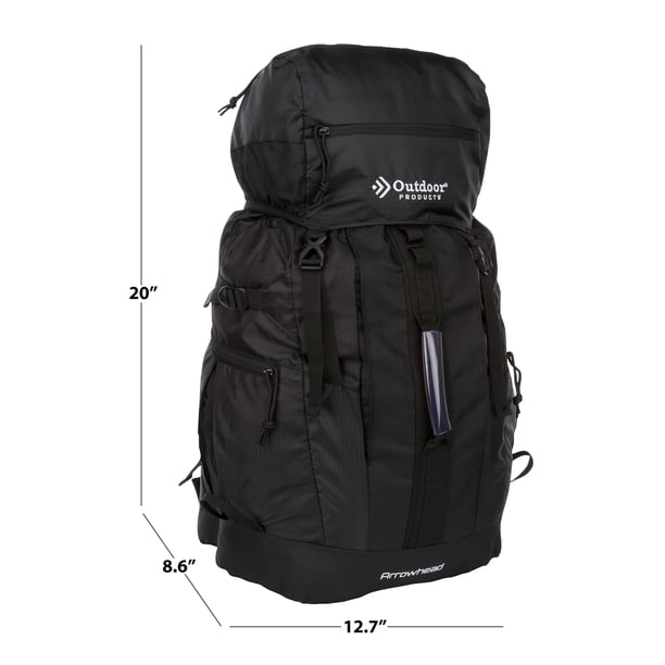 Outdoor Products Unisex Arrowhead 47.5 L Black Hiking Backpack for