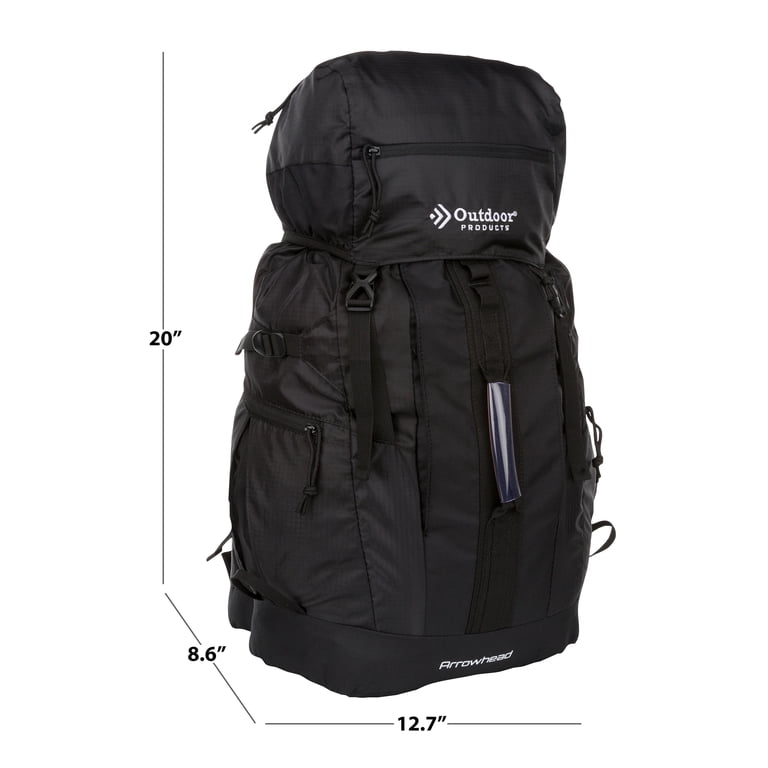 Outdoor Products Arrowhead 47L Hiking Backpack, Unisex, Black