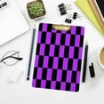 thumbnail image 7 of FMSHPON Checkered Pattern Tile Background Black Purple Clipboard Hardboard Wood Nursing Clip Board and Pull for Standard A4 Letter 13x9 inches, 7 of 7