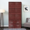 thumbnail image 3 of Better Home Products Sarah Modern Wood Double Sliding Door Armoire in Mahogany, 3 of 7