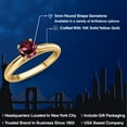 thumbnail image 2 of Gem Stone King 10K Yellow Gold Red Rhodolite Garnet Solitaire Engagement Ring for Women | 0.60 Cttw | Round 5MM | Gemstone January Birthstone | Size 6, 2 of 6