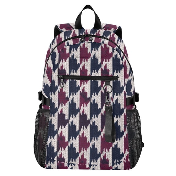 JIALIOU 14" Laptop Backpack Waterproof Airline Approved Stylish Casual Daypack for Travel Business College Work, Pied De Poule Pattern