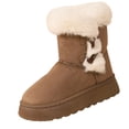 thumbnail image 3 of Jamicy Women's Slip On Winter Snow Boots Warm Lining Comfortable Fashion Booties Round-Toe Comfortable Snow Boots, 3 of 10