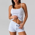 thumbnail image 2 of Vrorvz Women Pjs Set Short Sleeveless Crew Neck Camisole Pajamas 2 PC Casual Soft Sets Loungewear Outfit S-XL, 2 of 5