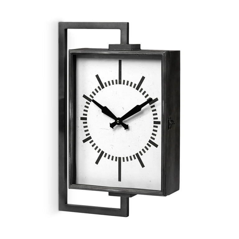 Rectangular Large Black Industrial Style Wall Clock Rectangular Large Black Industrial Style Wall Clock