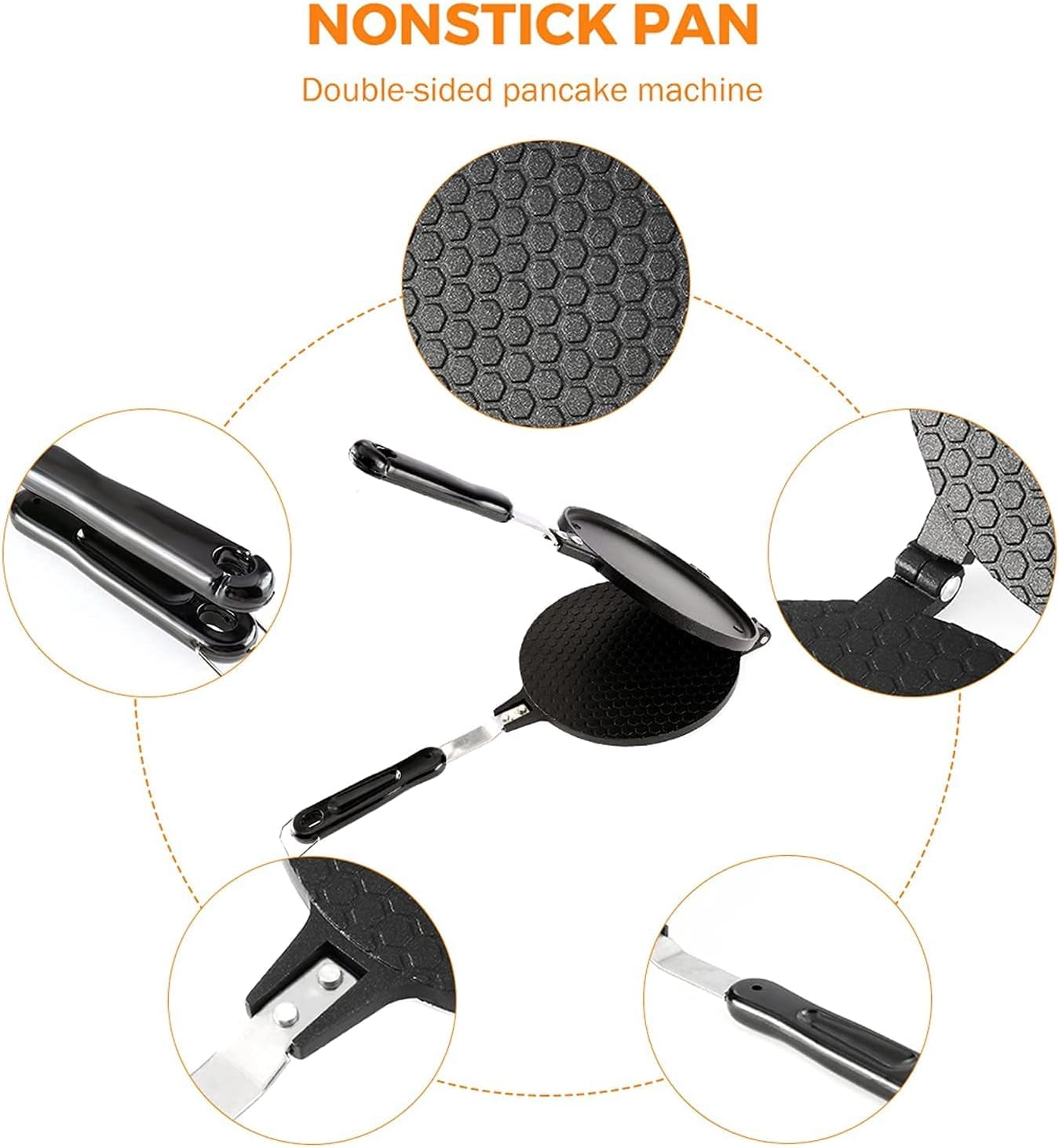 Non-Stick Waffle Cone Maker Machine for Homemade Ice Cream Rolls and Egg Waffles with Aluminum Alloy Construction