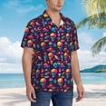 thumbnail image 2 of Lsque colorful Skull Retro pattern Hawaiian Shirt for Men, Unisex Summer Beach Casual Short Sleeve Button Down Shirts-Large, 2 of 9