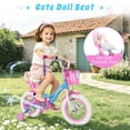 thumbnail image 4 of KORIMEFA Kids Bike for Girls Ages 2-7 Years Old, 12 14 16 Inch Kids Bike with Training Wheels, Doll Seat, Streamers and Basket, Toddler Girls Bike, Multiple Cike, 4 of 12