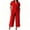Red, variant on Fashion Women 2 Piece Outfits Summer Casual Short Sleeve Tops with Pants Sets Solid Loungewear Matching Tracksuit Plus Size