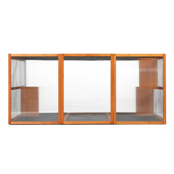 Resenkos Cat House, Catio Cat Shelter, Cat Cage,Detachable Cat Enclosure with Waterproof Roof and 3 Jumping Platforms, Orange