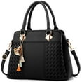 thumbnail image 1 of Women Purses Satchel Handbags Ladies Designer Top Handle Tote Bag PU Leather Bag Black, 1 of 7