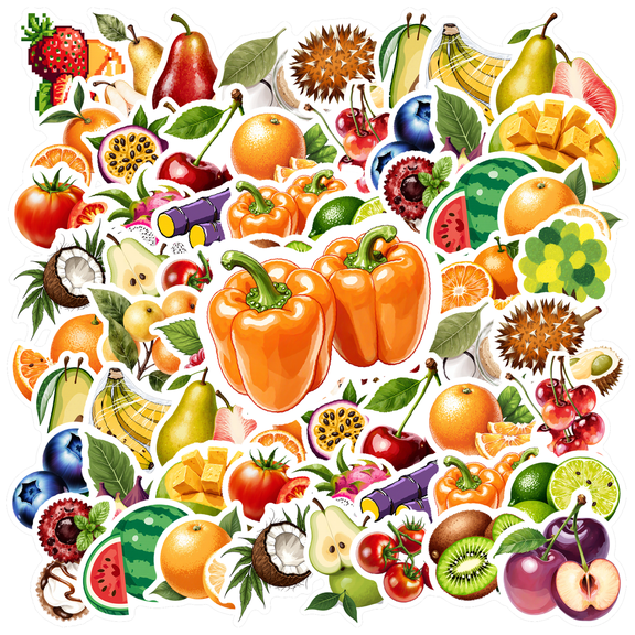 35pcs-50pcs Colorful Stickers Fruit Stickers Cute Stickers Vintage Stickers for Laptops Notebooks Suitcases