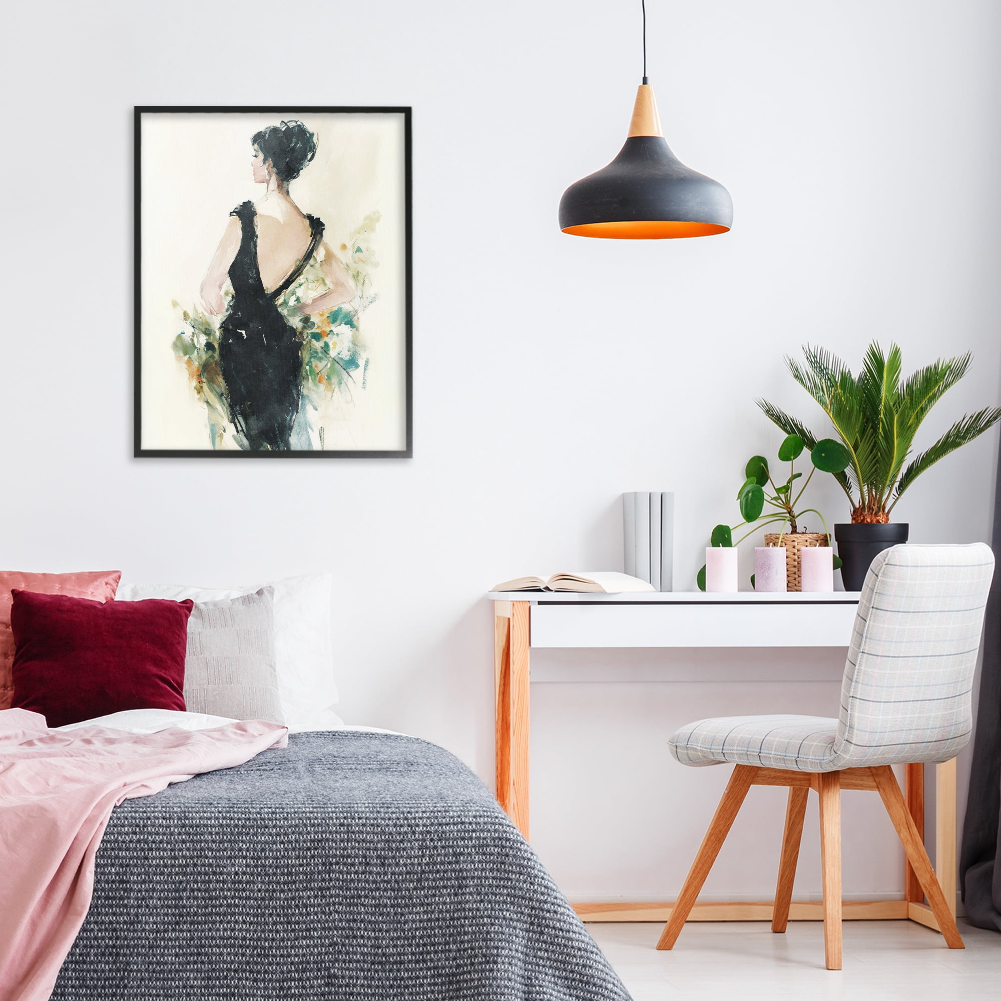 Stupell Industries Backless Reverie Gown Black Framed Giclee Art, design by Svetlana Aleynikova