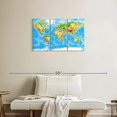 thumbnail image 2 of Elephant Stock Highly Detailed World Map Wall Art - Horizontal Multi Panel Canvas - Living Room Wall Decor - Map Multi Panel - Blue And White Decor - 33" x 20", 2 of 8