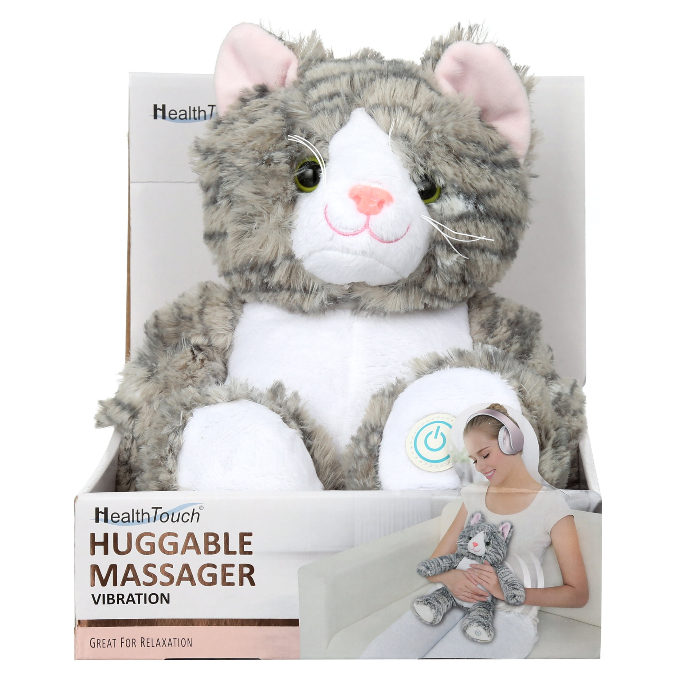 Health Touch Huggable Massager Gift with Relaxing Vibration, for Neck and Back Massager - Cat