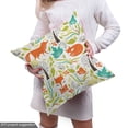 thumbnail image 4 of Ambesonne Animal Fabric by the Yard Upholstery, Wild Fox Wolf Flower, 5 Yards, Orange Green and Blue, 4 of 4