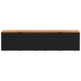 thumbnail image 2 of vidaXL Garden Storage Box Black 220x50x54 cm Poly Rattan Acacia Wood, 2 of 5