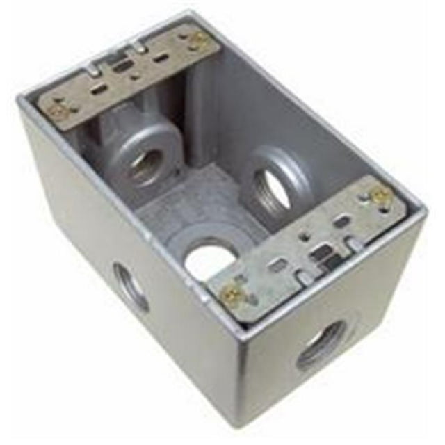 Morris Products 36120 Weatherproof Boxes - One Gang Deep 24 Cubic Inch Capacity - 5 Outlet Holes 0.5 In. Gray
