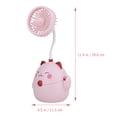 thumbnail image 3 of KAKOWELY Back to School Pink Portable Desk Fan with Pen Holder for ° Rotation Plastic Storage Box, 3 of 8