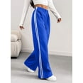 thumbnail image 5 of Women's Side Stripe Wide Leg Track Pants, Elastic Waist Loose Fit Sweatpants for Gym, Workout, Everyday & Athleisure Wear, 5 of 6
