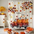 thumbnail image 4 of Shower Curtains for Bathroom-72"x84",Thanksgiving Orange Pumpkin Farm Truck Waterproof Bath Curtain Shower Curtain Set, 4 of 7
