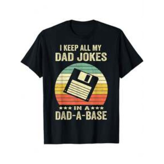 Mens Funny Dad Jokes In Dad-A-Base Vintage For Father's Day T-Shirt, Comfortable Breathable Soft Tee, Men's 100% Cotton T-Shirt 180gsm