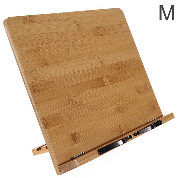 Estante de lectura portátil Soporte de libro de bambú ajustable Soporte Bandeja de madera para estudiantes adultos, M Speravity LF000055-02B