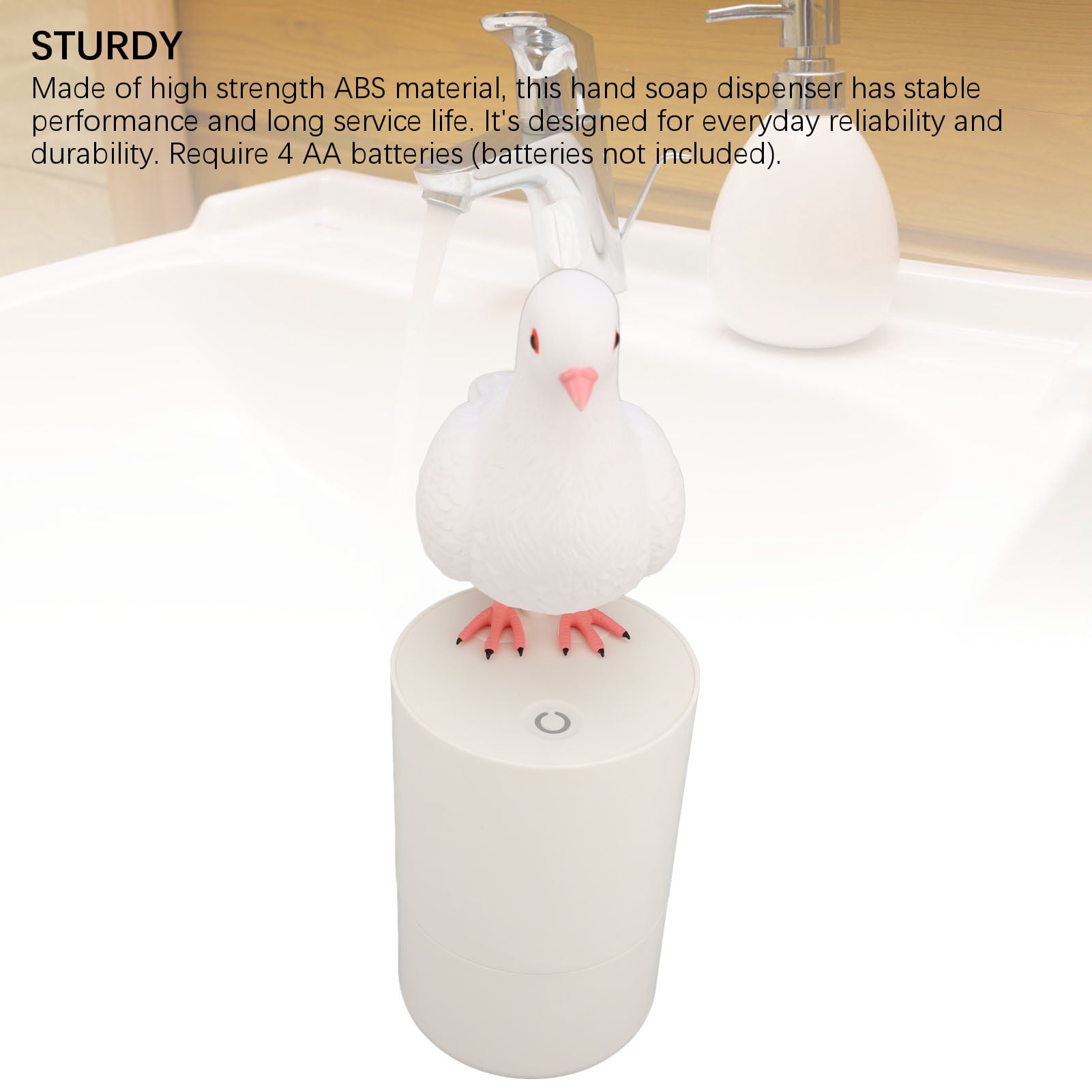 Suodoka Automatic Foaming Soap Dispenser Touchless Induction Foam Hand Washer for Kitchen Bathroom Bird Design, 13 Inches / 33 cm Height