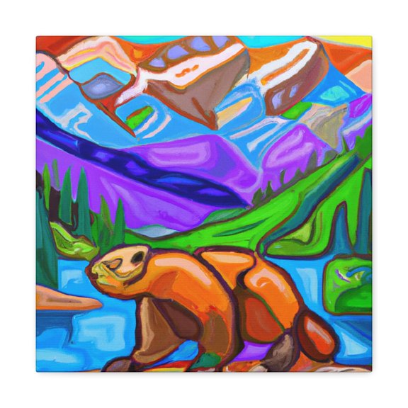 Marmot in Marigolds - Canvas