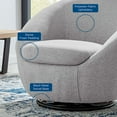 thumbnail image 2 of Modway Buttercup Upholstered Fabric Swivel Chair in Black/Light Gray, 2 of 7