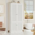 thumbnail image 6 of Homfa Linen Cabinet, 70.9"H Coastal Bathroom Storage Cabinet with 4 Louvered Doors, White, 6 of 9