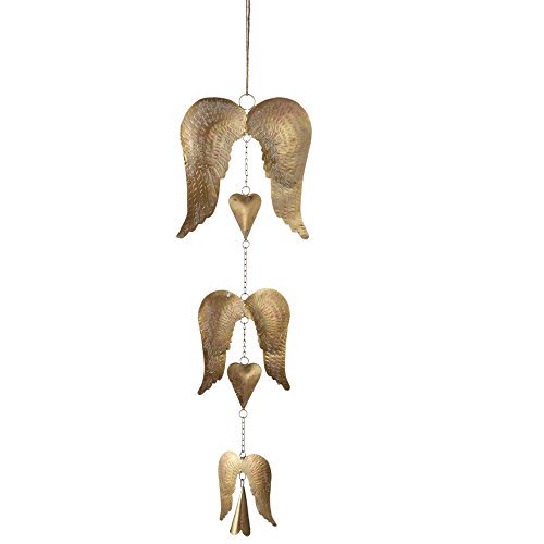 Midwest Cbk 24 Hanging Angel Wings With Hearts Bell Wind Chime Walmart Com Walmart Com