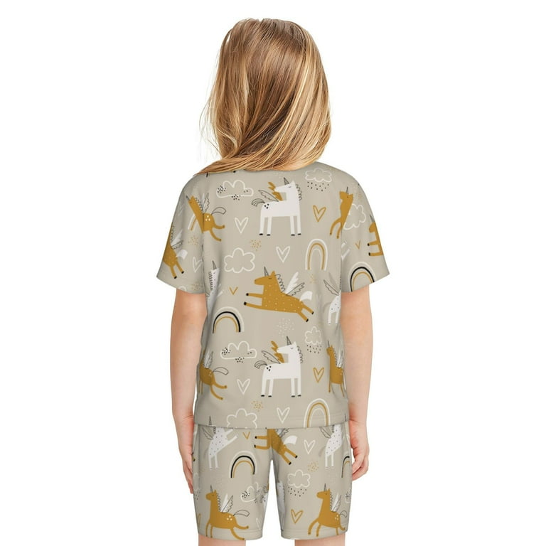 Boys Girls Pajamas Sets for Kids, Bohemian Funny Cute Horse