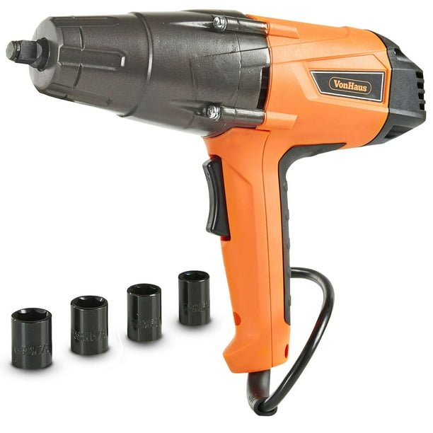 VonHaus 8.5 Amp 1/2inch Electric Impact Wrench Set with Hog Ring Anvil