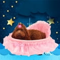 thumbnail image 2 of CSSAD Cat Bed, Pet Dog Puppy Princess Bows Lace Heart Elegant Lovely Bed Doghouse Pet Warm Bed, 2 of 2