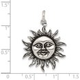 thumbnail image 4 of Sterling Silver Antiqued Sun Charm Solid Open back Opulent Glistening Graceful Ideal for collectors and jewelry lovers, 4 of 5