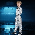 thumbnail image 4 of Alaiyaky Kids Astronaut Costume, Space Costume Halloween Fancy Dress Kids Girls Boys Astronaut Astronaut Uniform Jumpsuit Outfits Halloween Book Day Party Dress Up, 4 of 7